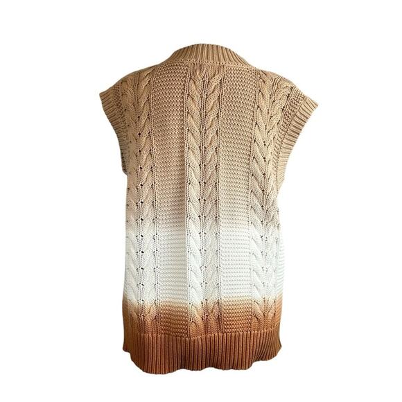 The Drop Camille Cable Cotton Sweater Vest Adobe Brown Terra Cotta Size S - Picture 4 of 8